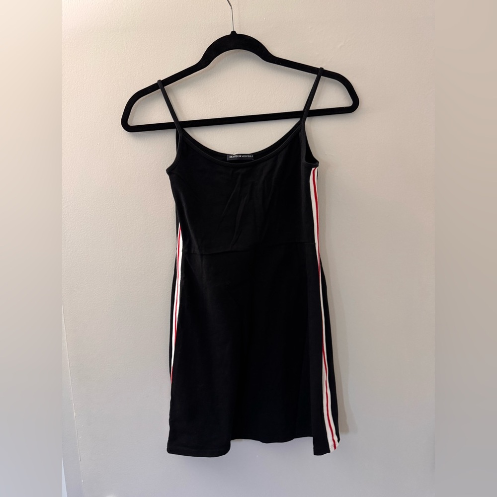 Brandy Melville Spaghetti Strap Dress with side Red and White Stripes